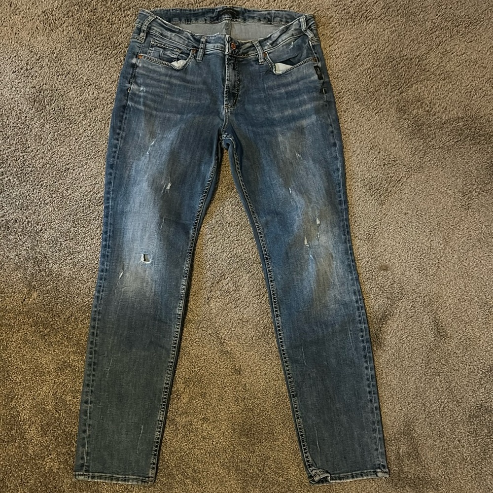 Silver Boyfriend Jeans